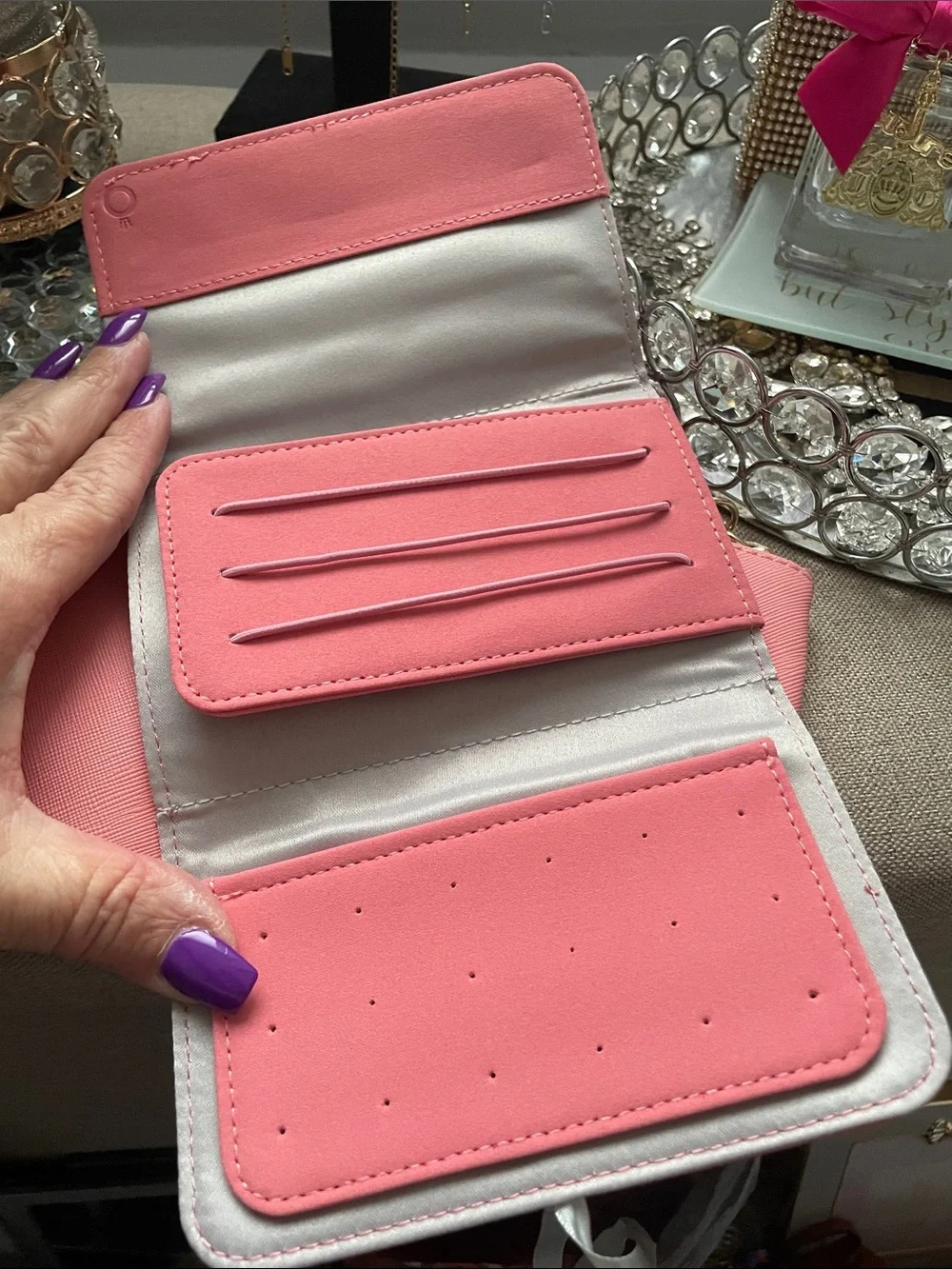 ✨💕Pandora Pink Embossed Zip Pouch - Women's Cosmetic Bag💕✨Jewelry Case NEW